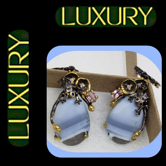 Sold"  "By the Sea" Multi Gem SS Limited Edition Earrings - Picture 5 of 6